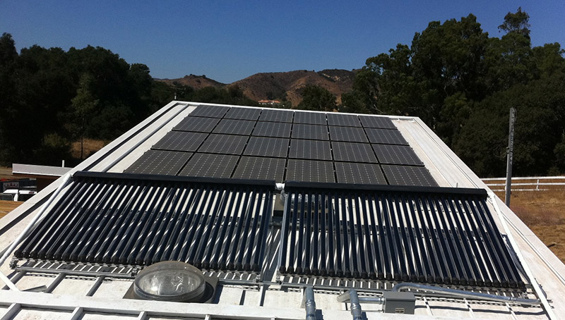 Colector solar de tubo de calor para tejados inclinados, 